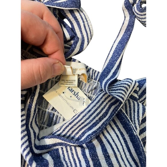 MONTEAU Women's Size Large Tiered Sundress Blue White Stripes - Picture 10 of 12